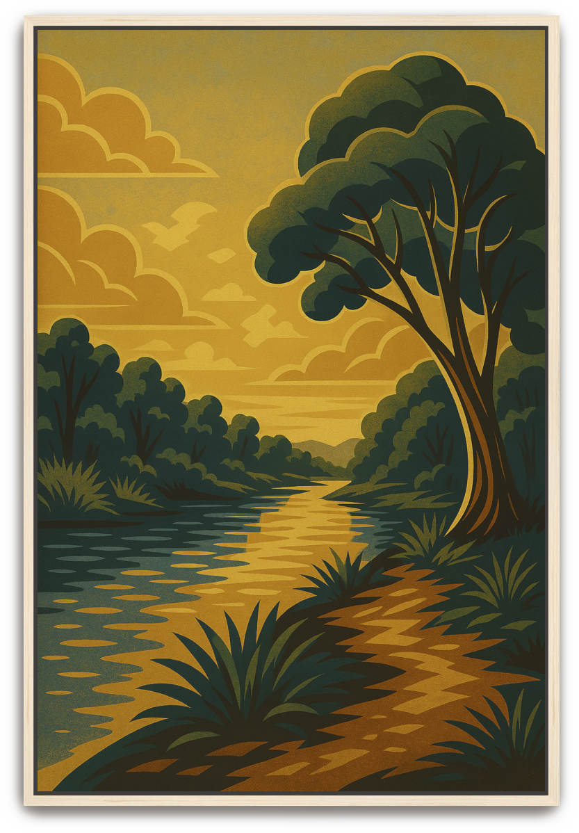 Jordan River - Art Deco - Scriptures Illustrated