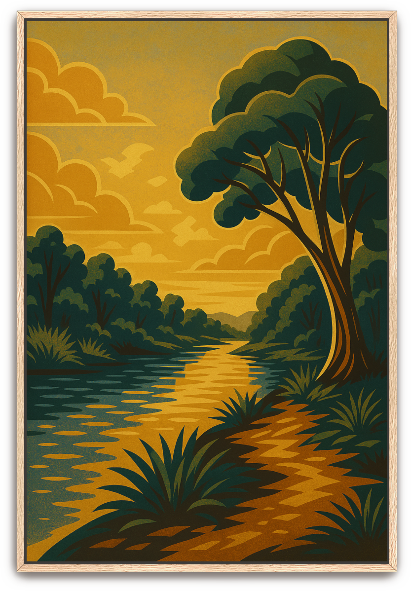 Jordan River - Art Deco - Scriptures Illustrated
