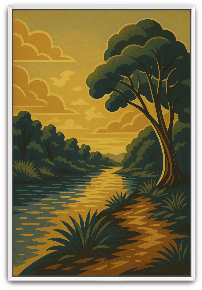 Jordan River - Art Deco - Scriptures Illustrated
