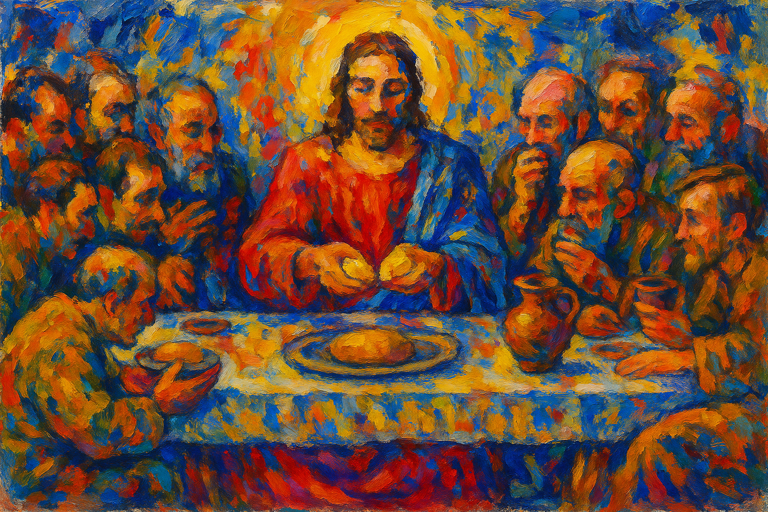 Last Supper - Abstract Expressionism - Scriptures Illustrated