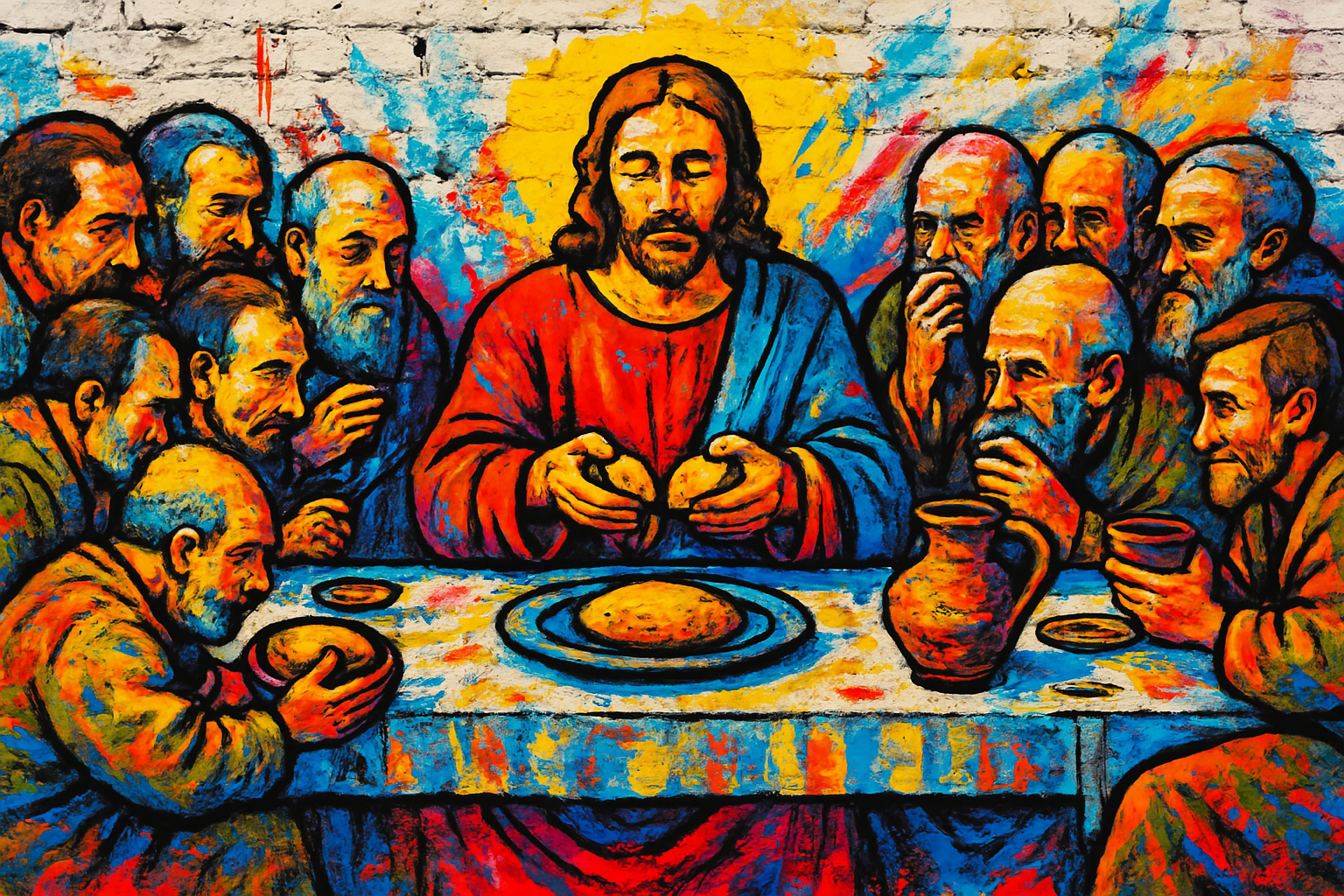 Last Supper - Street Art - Scriptures Illustrated
