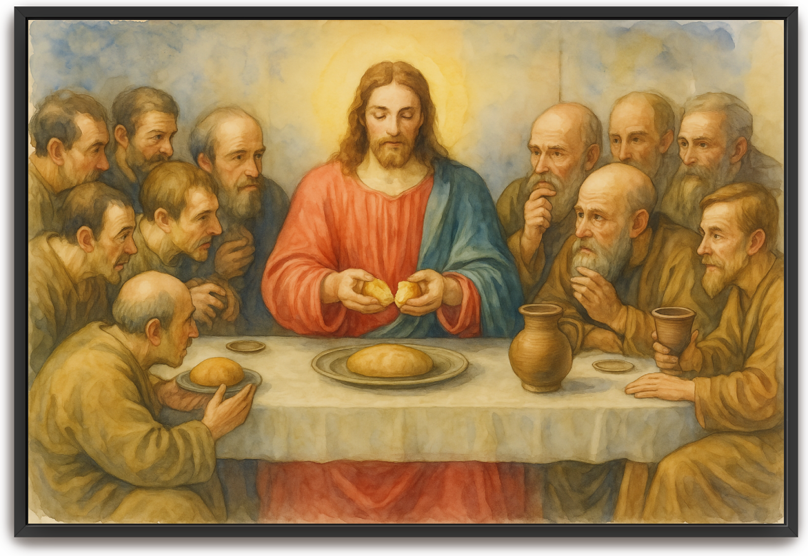 Last Supper - Watercolor - Scriptures Illustrated
