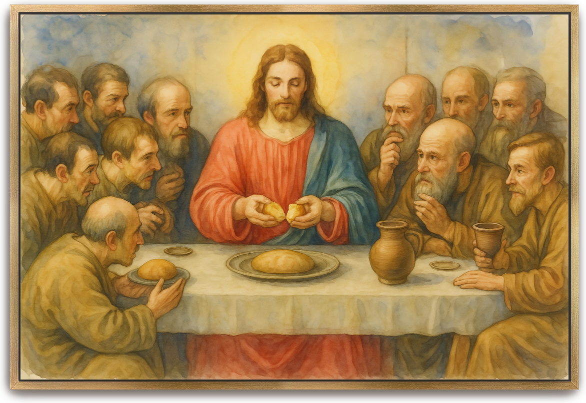 Last Supper - Watercolor - Scriptures Illustrated