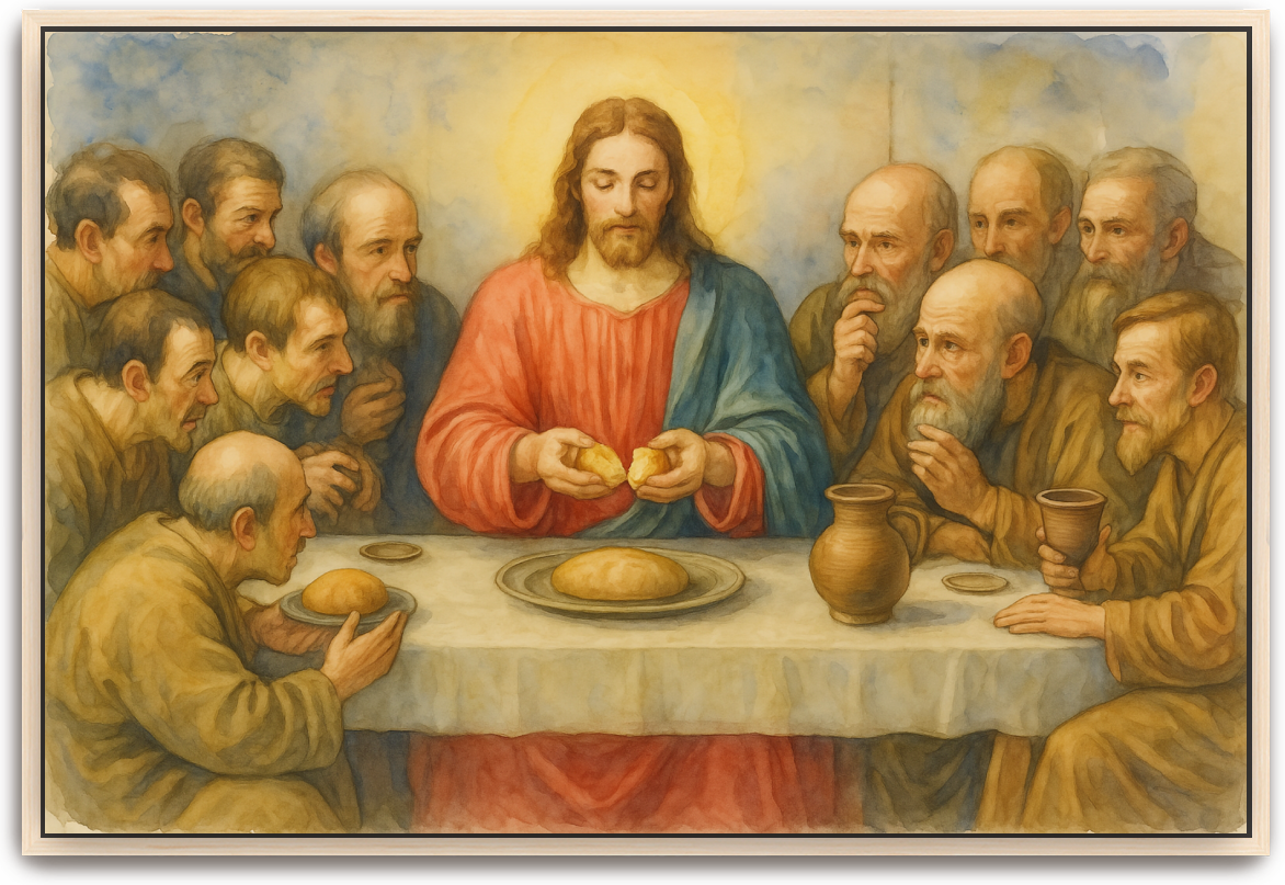 Last Supper - Watercolor - Scriptures Illustrated