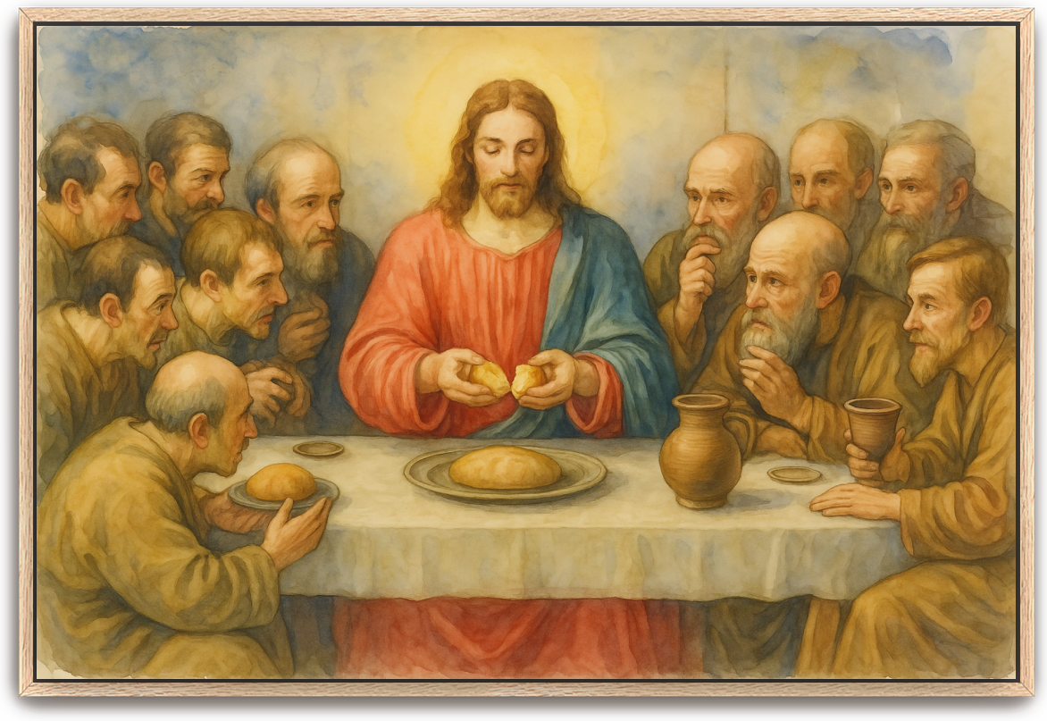 Last Supper - Watercolor - Scriptures Illustrated