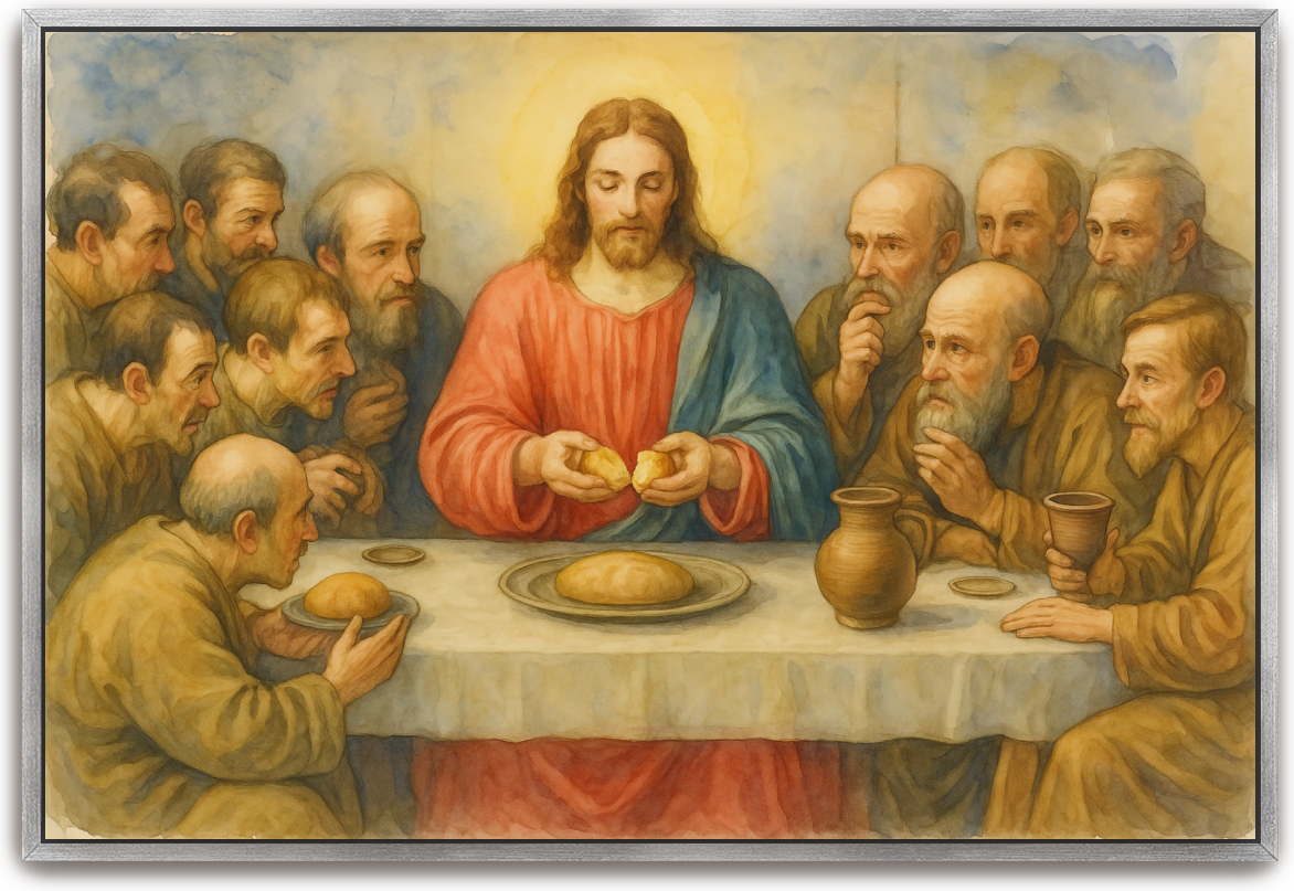 Last Supper - Watercolor - Scriptures Illustrated