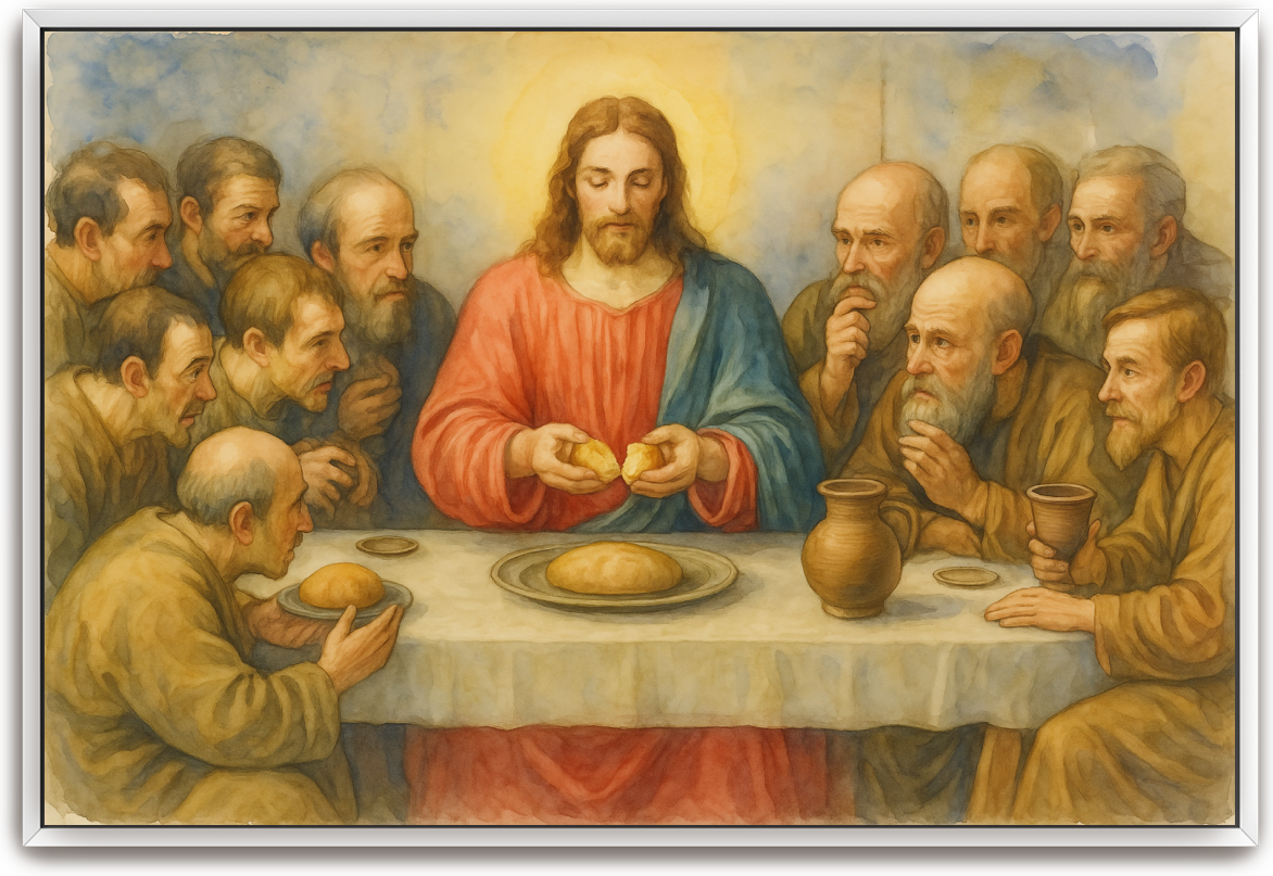 Last Supper - Watercolor - Scriptures Illustrated