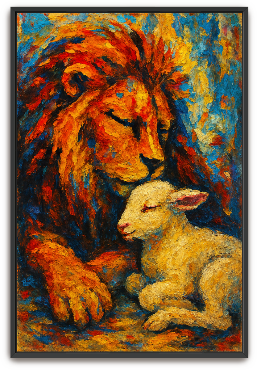 Lion and Lamb - Abstract Expressionism - Scriptures Illustrated