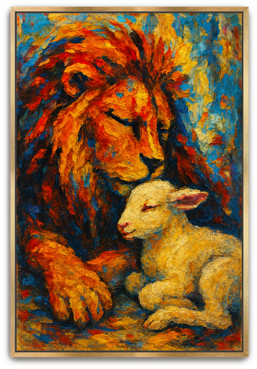 Lion and Lamb - Abstract Expressionism - Scriptures Illustrated