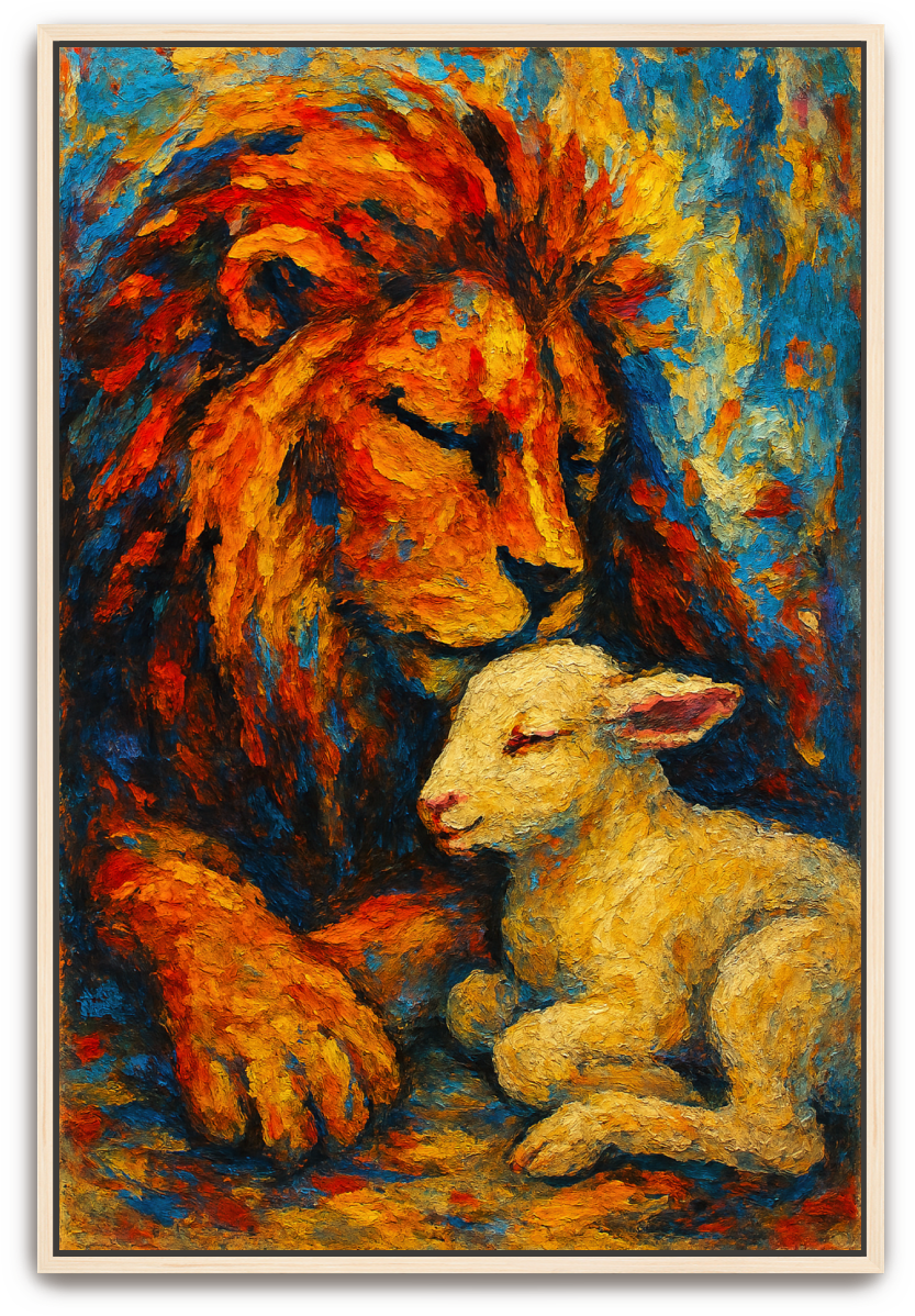 Lion and Lamb - Abstract Expressionism - Scriptures Illustrated