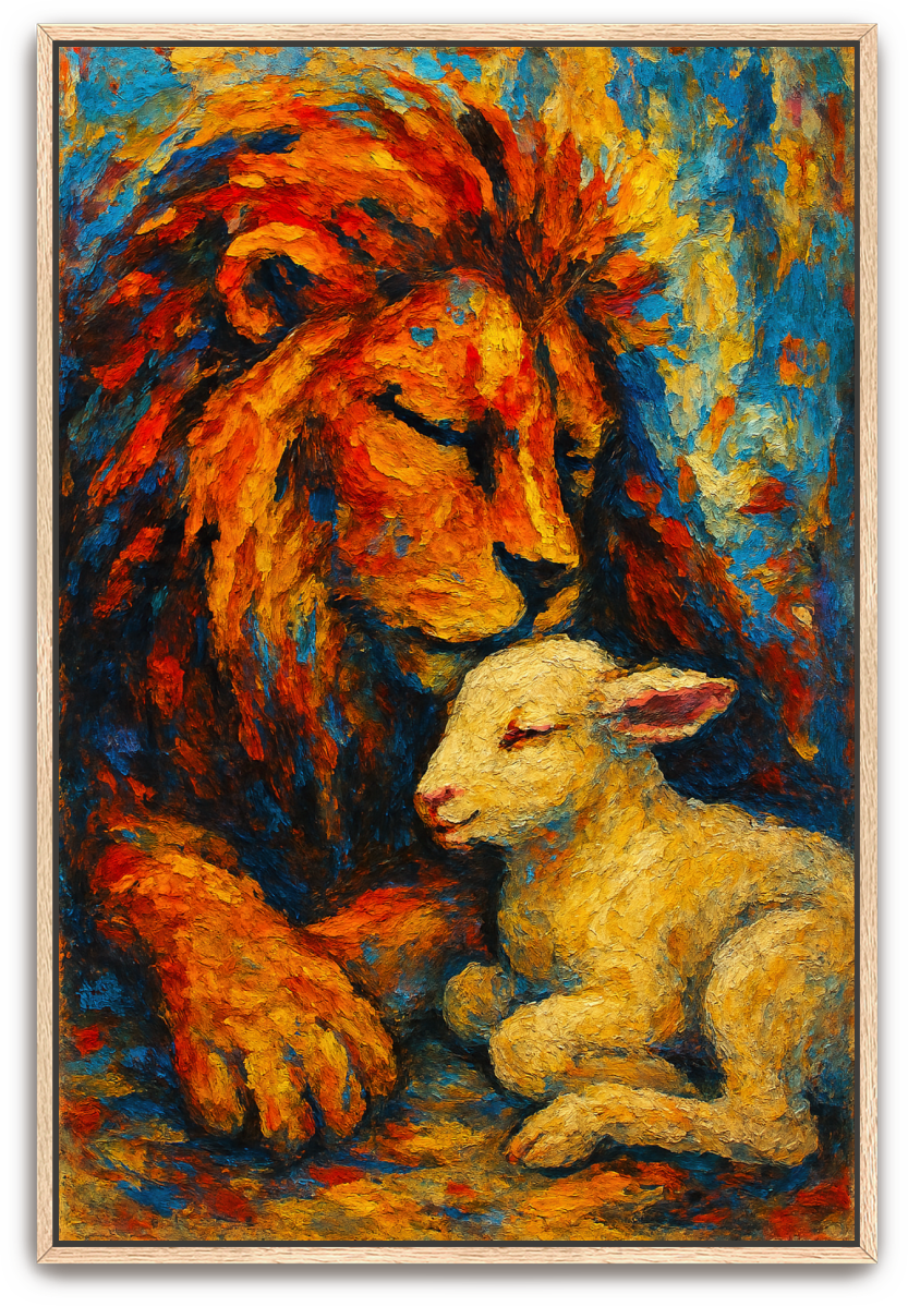 Lion and Lamb - Abstract Expressionism - Scriptures Illustrated