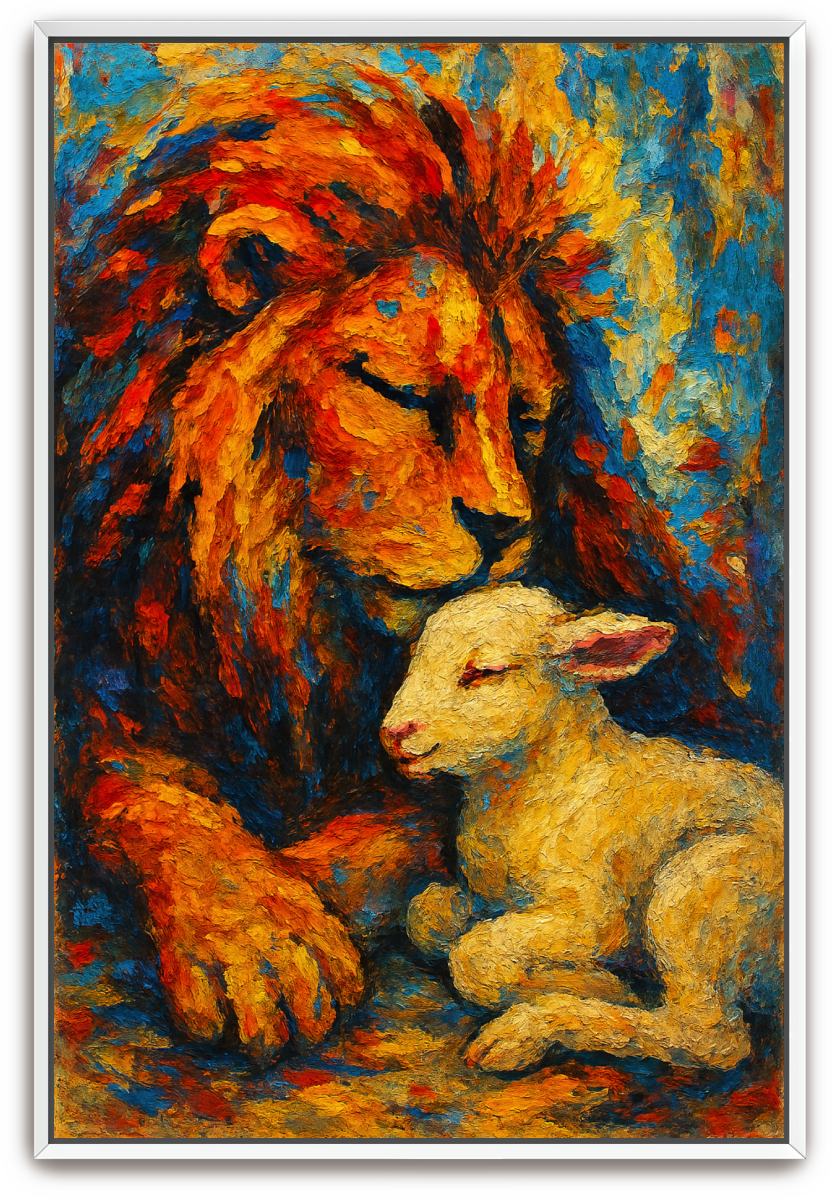 Lion and Lamb - Abstract Expressionism - Scriptures Illustrated