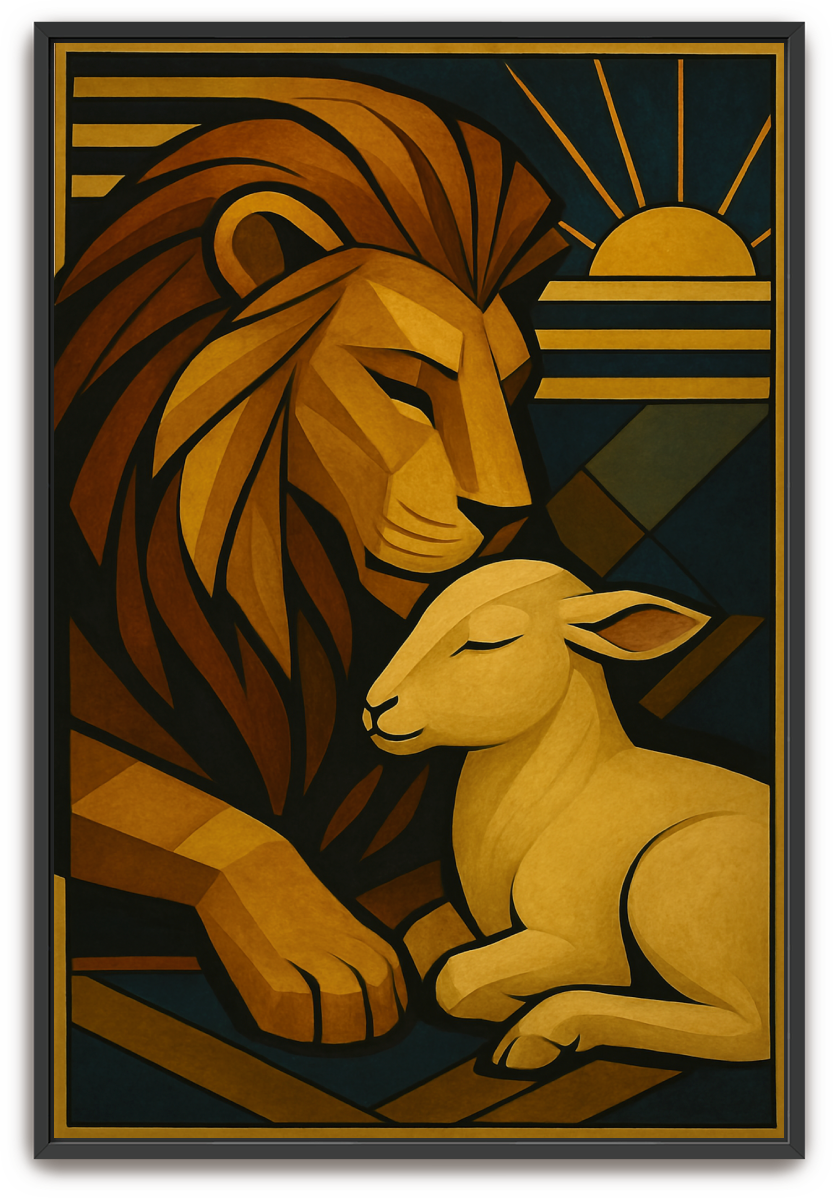 Lion and Lamb - Art Deco - Scriptures Illustrated