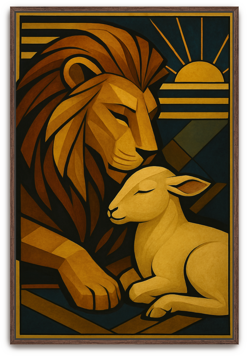 Lion and Lamb - Art Deco - Scriptures Illustrated