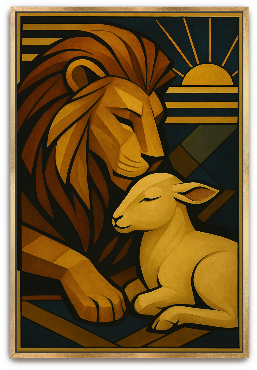 Lion and Lamb - Art Deco - Scriptures Illustrated
