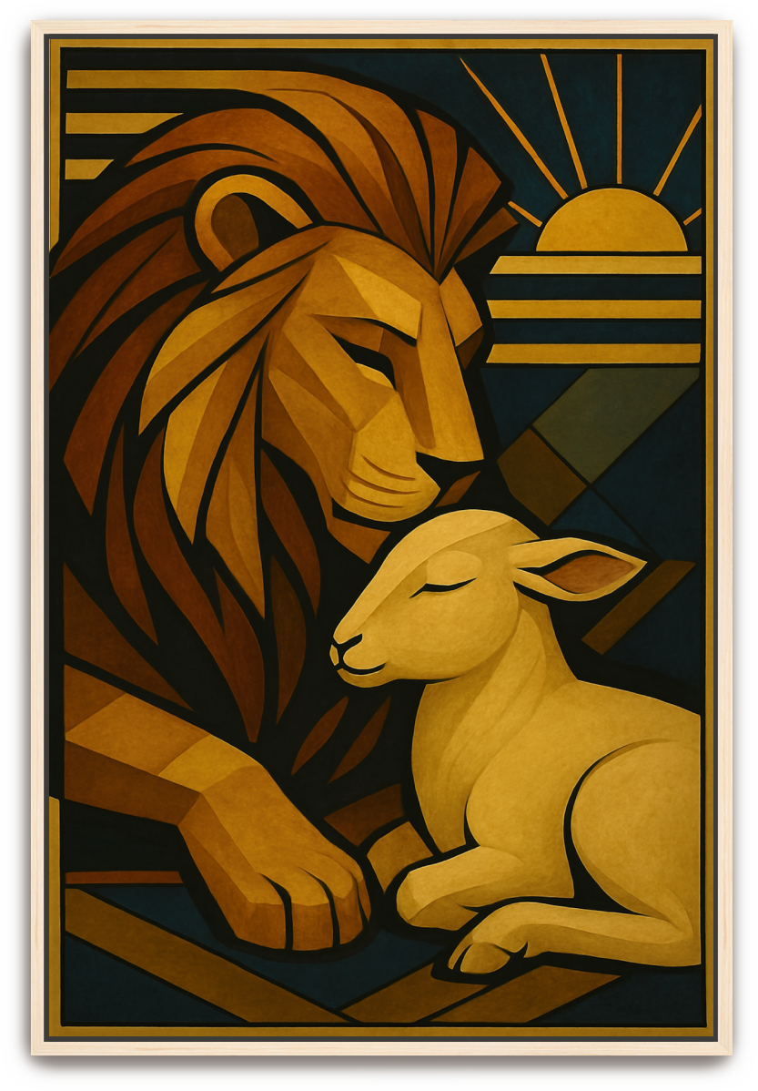 Lion and Lamb - Art Deco - Scriptures Illustrated