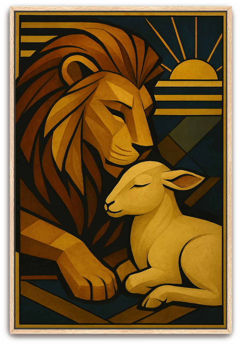 Lion and Lamb - Art Deco - Scriptures Illustrated