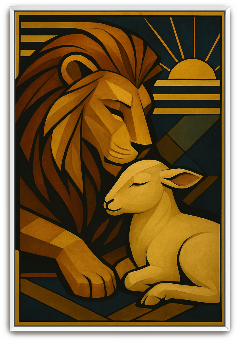 Lion and Lamb - Art Deco - Scriptures Illustrated