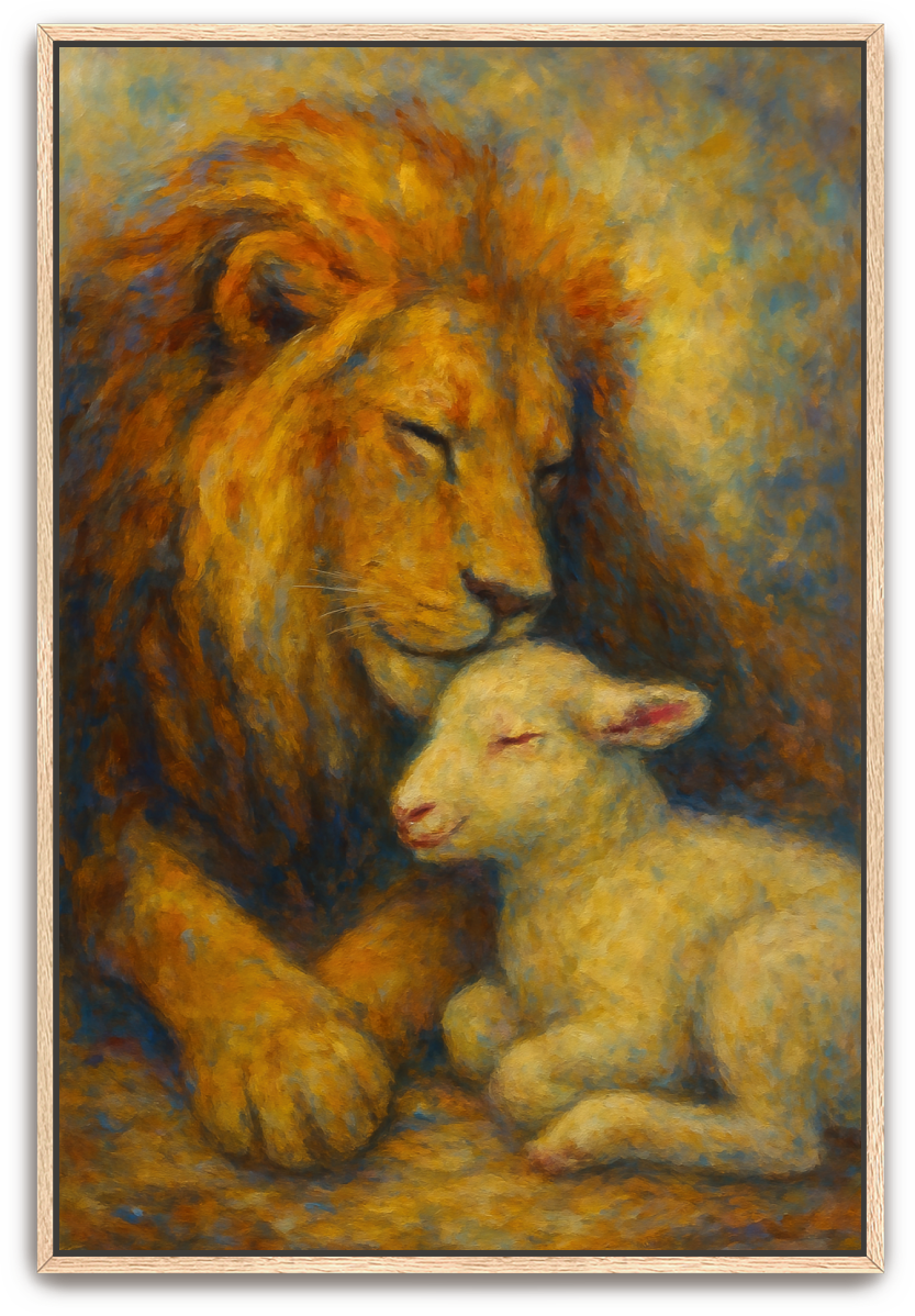 Lion and Lamb - Impressionism - Scriptures Illustrated