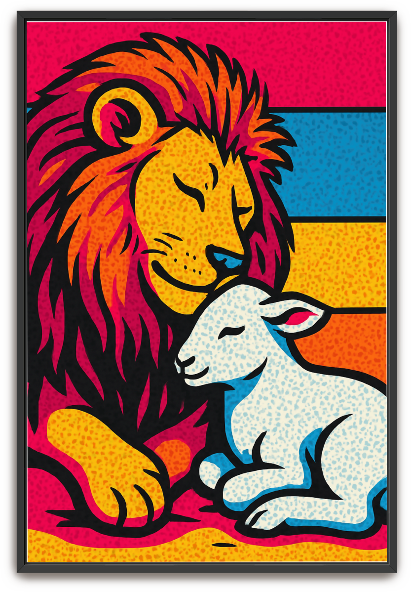 Lion and Lamb - Pop Art - Scriptures Illustrated