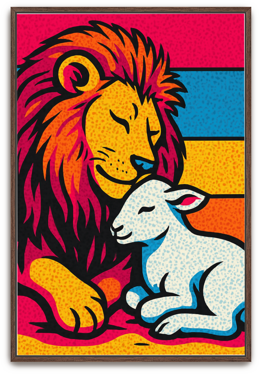 Lion and Lamb - Pop Art - Scriptures Illustrated