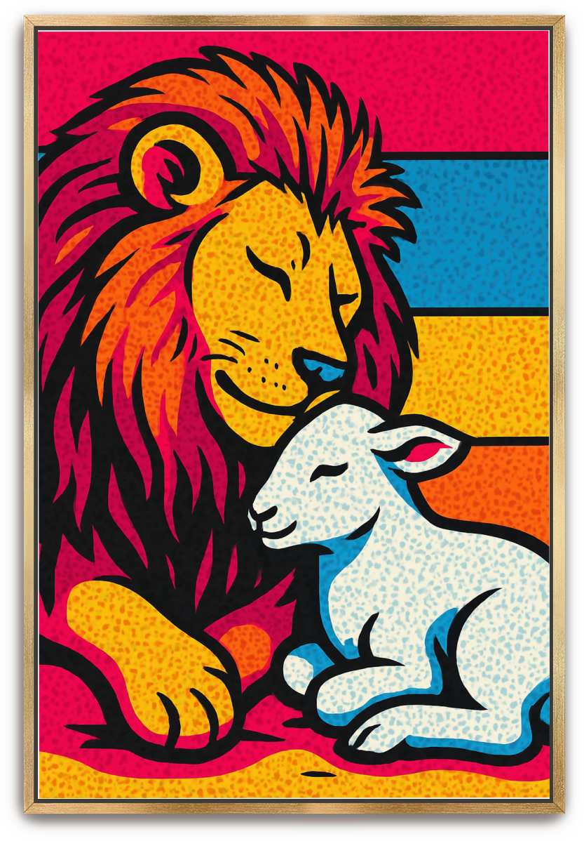 Lion and Lamb - Pop Art - Scriptures Illustrated