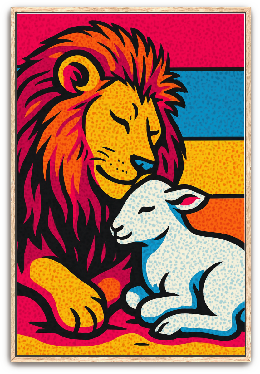 Lion and Lamb - Pop Art - Scriptures Illustrated