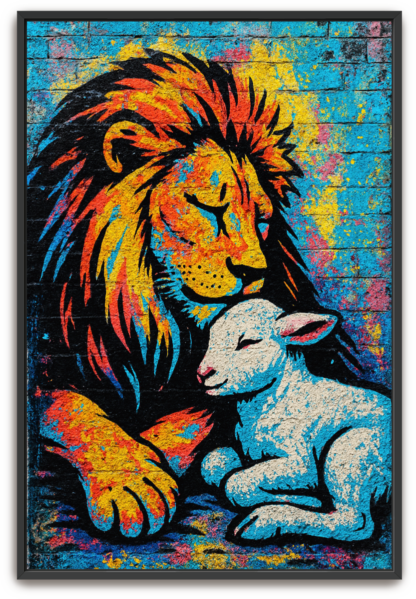 Lion and Lamb - Street Art - Scriptures Illustrated