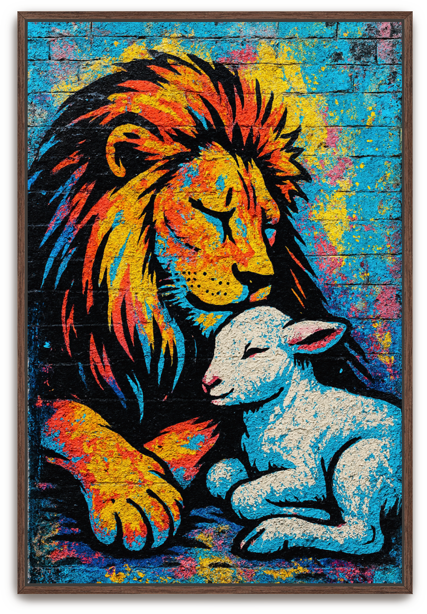 Lion and Lamb - Street Art - Scriptures Illustrated