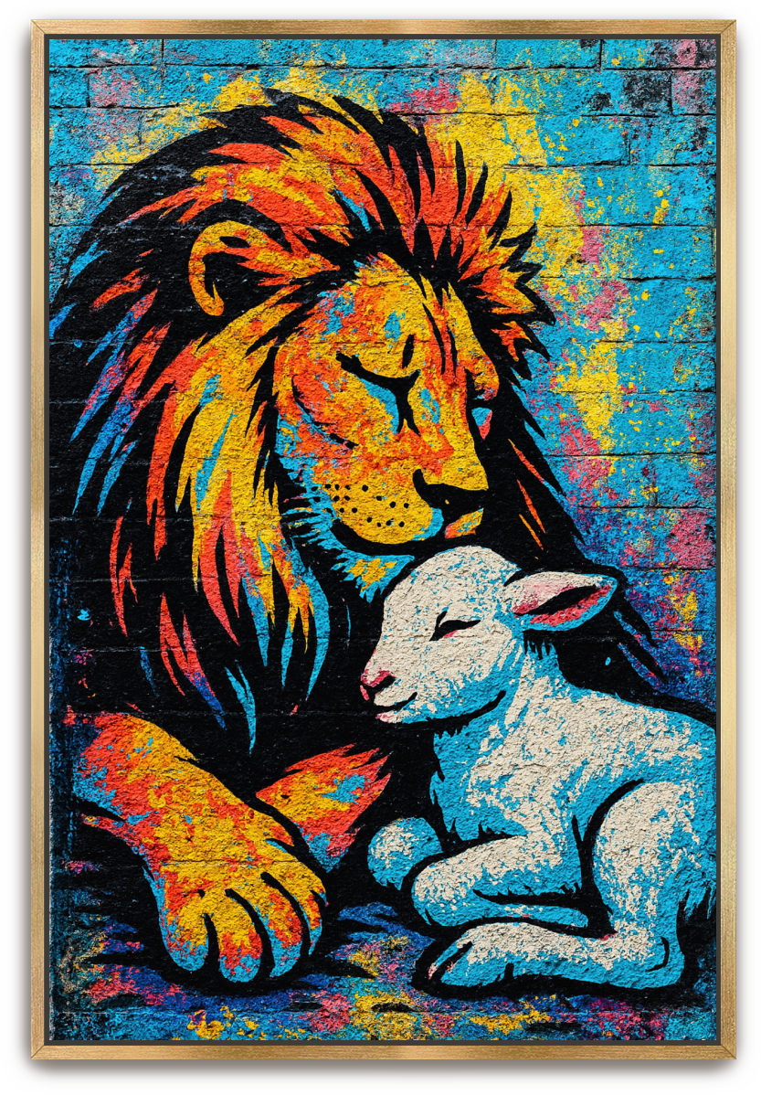 Lion and Lamb - Street Art - Scriptures Illustrated