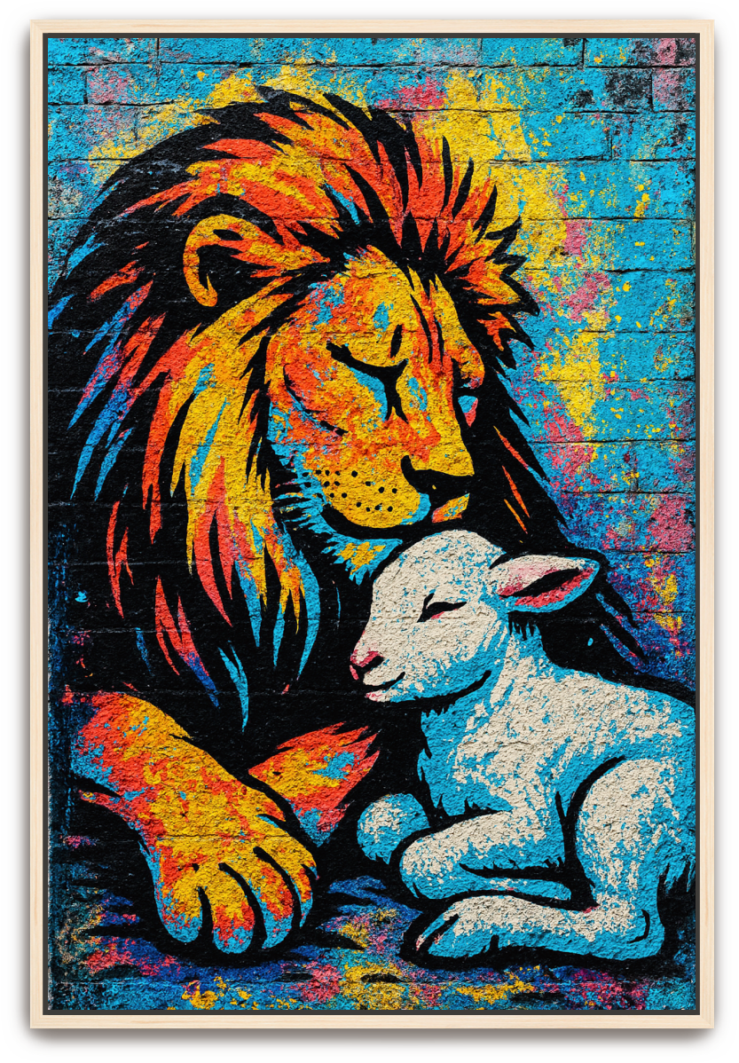 Lion and Lamb - Street Art - Scriptures Illustrated