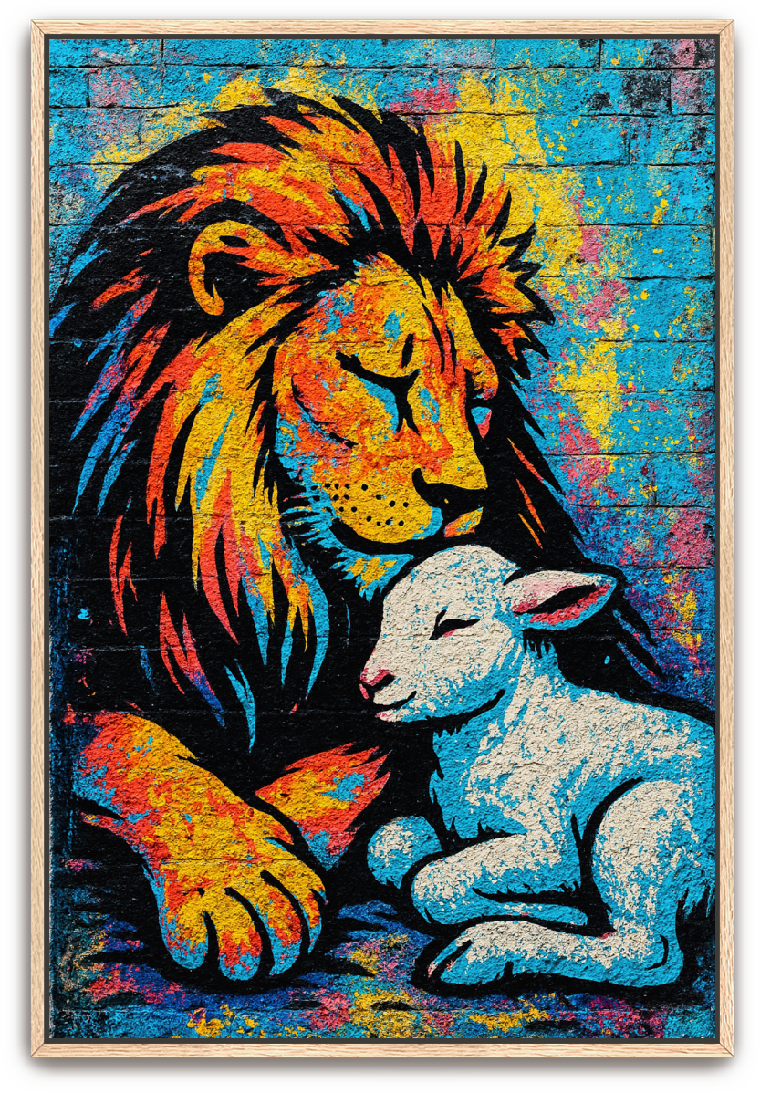 Lion and Lamb - Street Art - Scriptures Illustrated