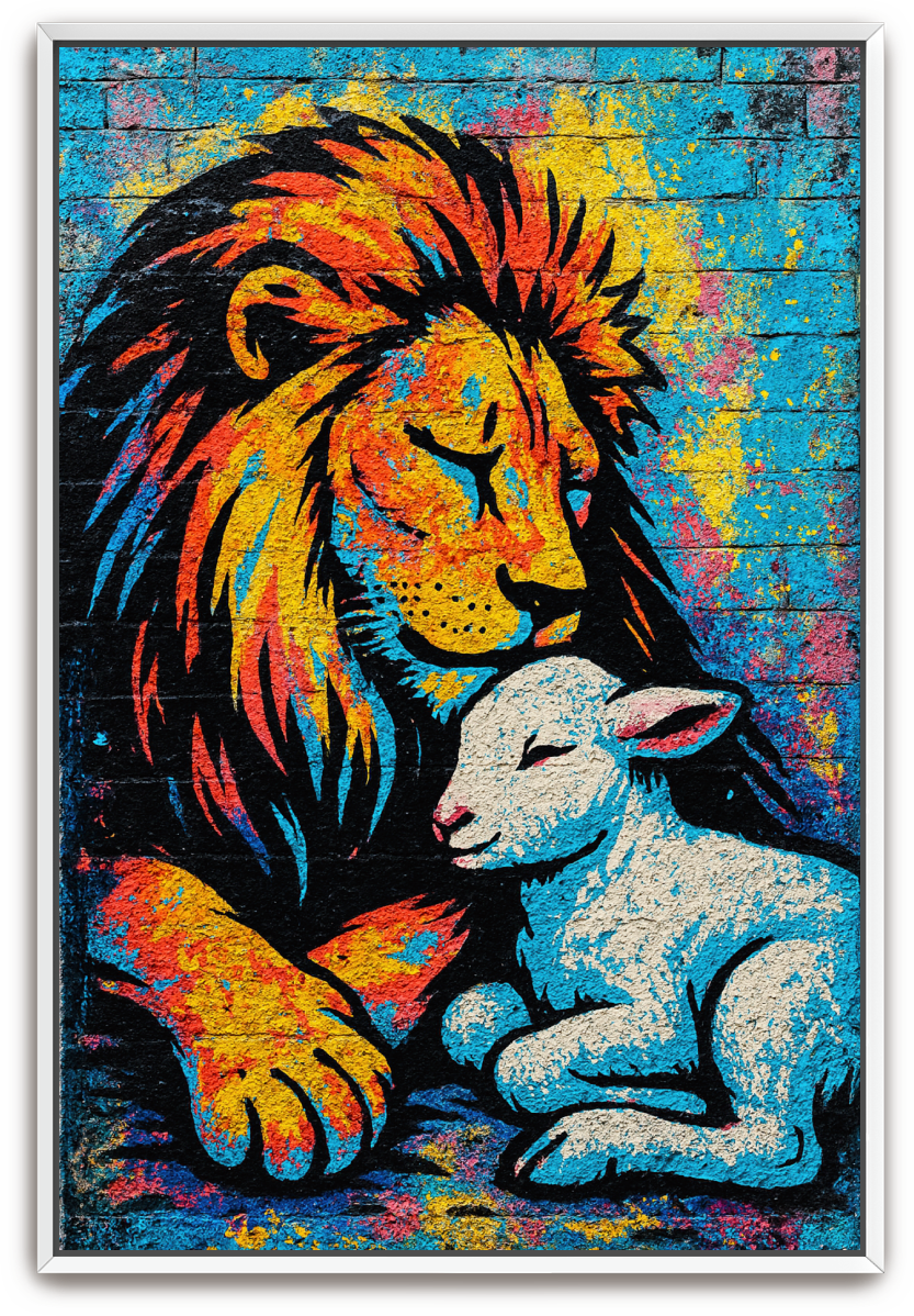 Lion and Lamb - Street Art - Scriptures Illustrated