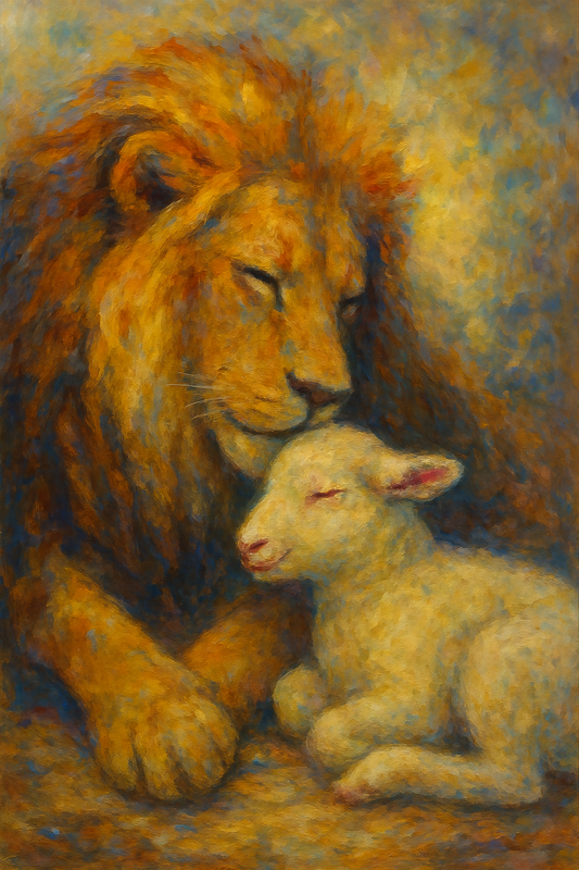 Lion and Lamb - Impressionism - Scriptures Illustrated