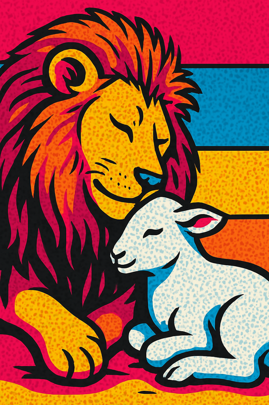 Lion and Lamb - Pop Art - Scriptures Illustrated