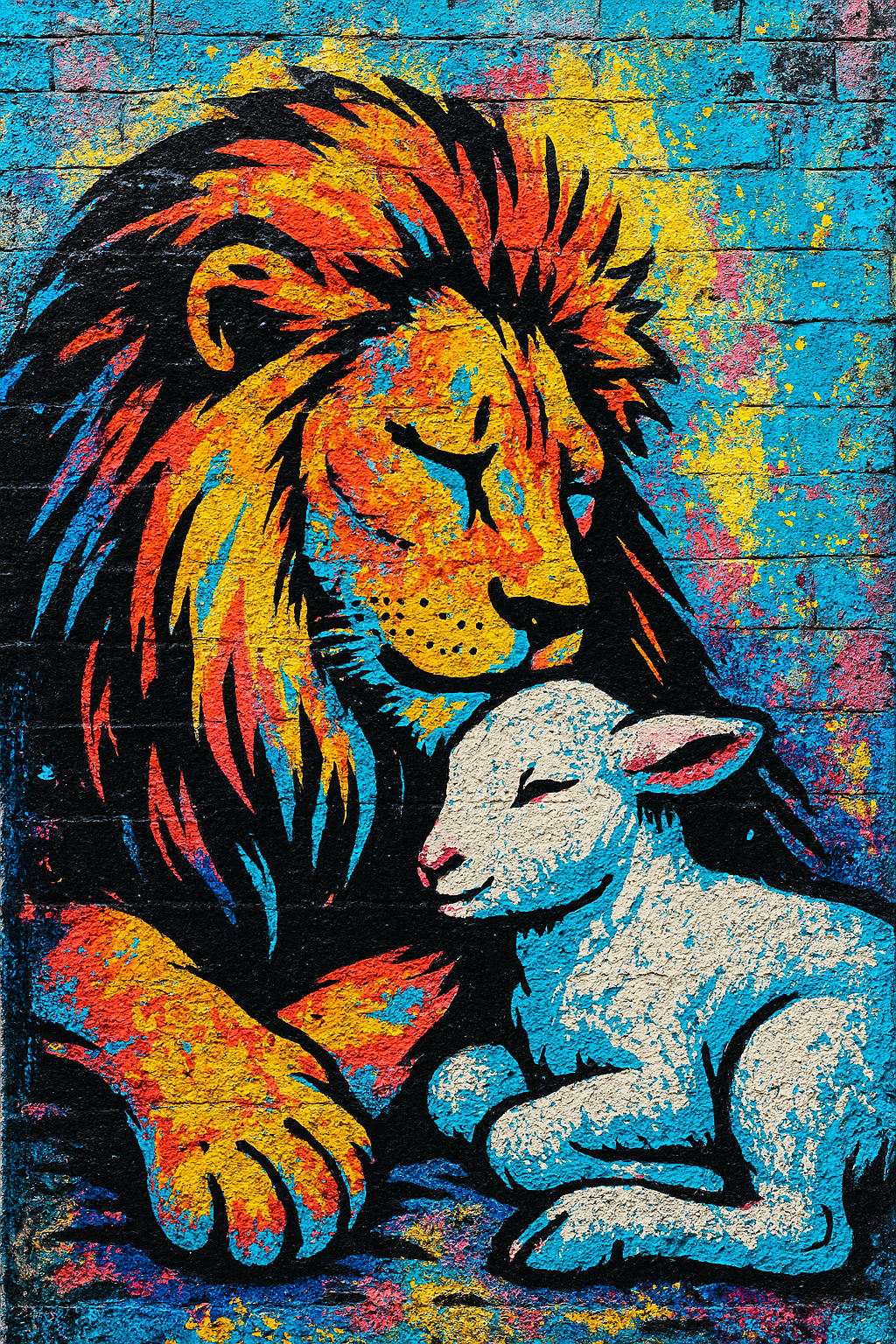 Lion and Lamb - Street Art - Scriptures Illustrated