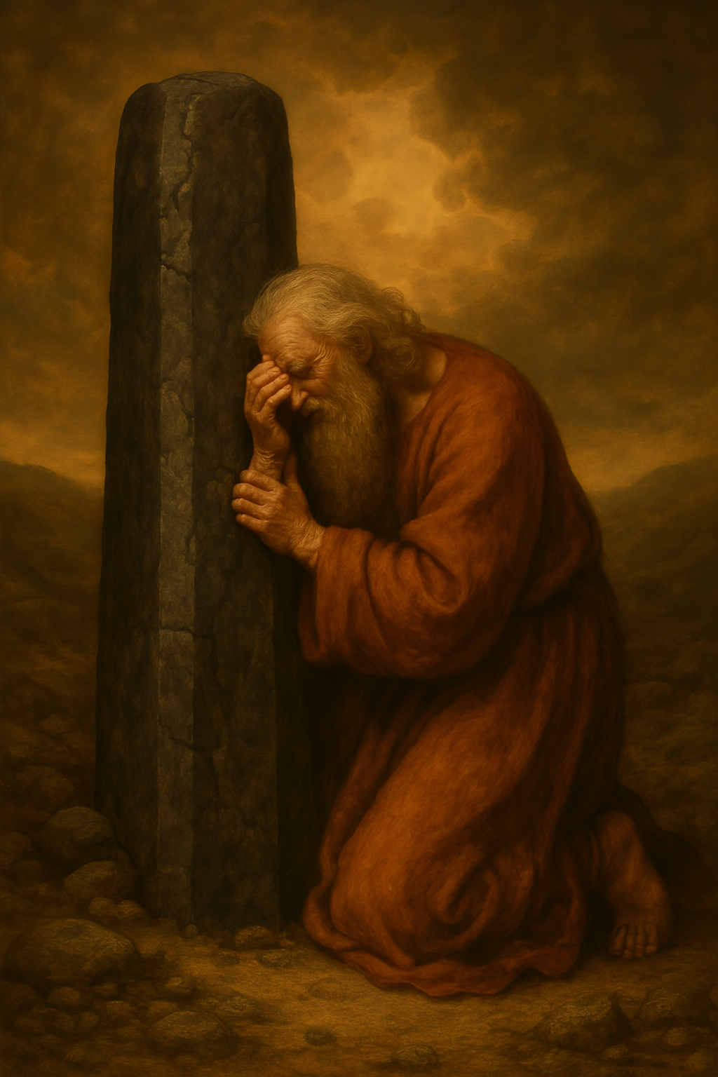 Lot Mourns - Classical Realism - Scriptures Illustrated