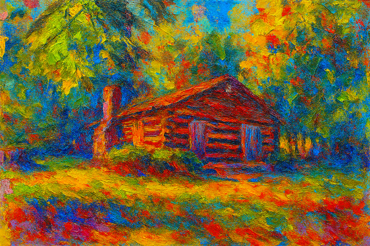 Red River Meeting House - Abstract Expressionism - Scriptures Illustrated