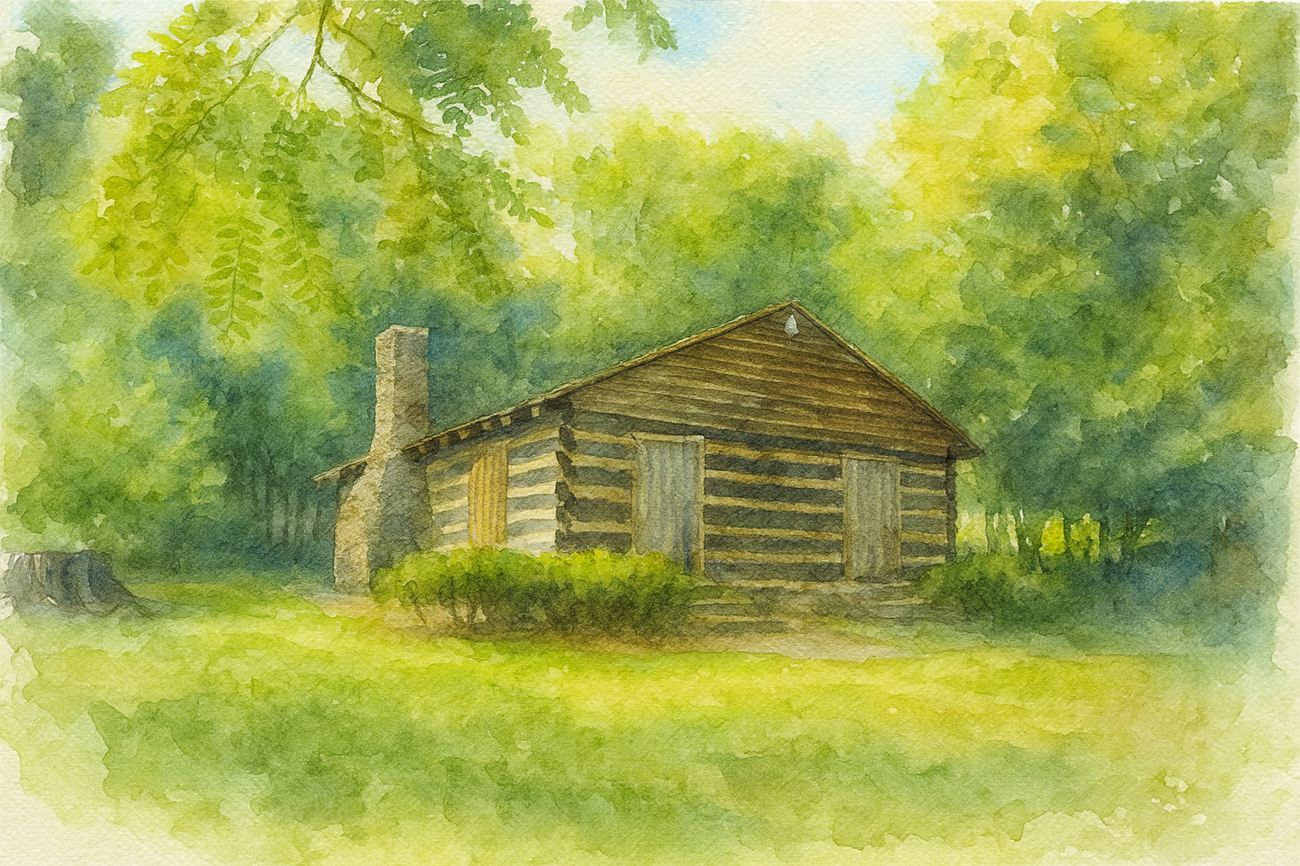 Red River Meeting House - Watercolor - Scriptures Illustrated