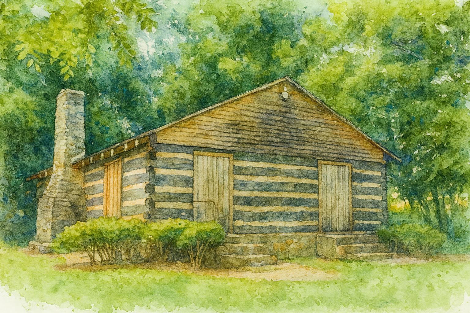 Red River Meeting House - Watercolor 2 - Scriptures Illustrated