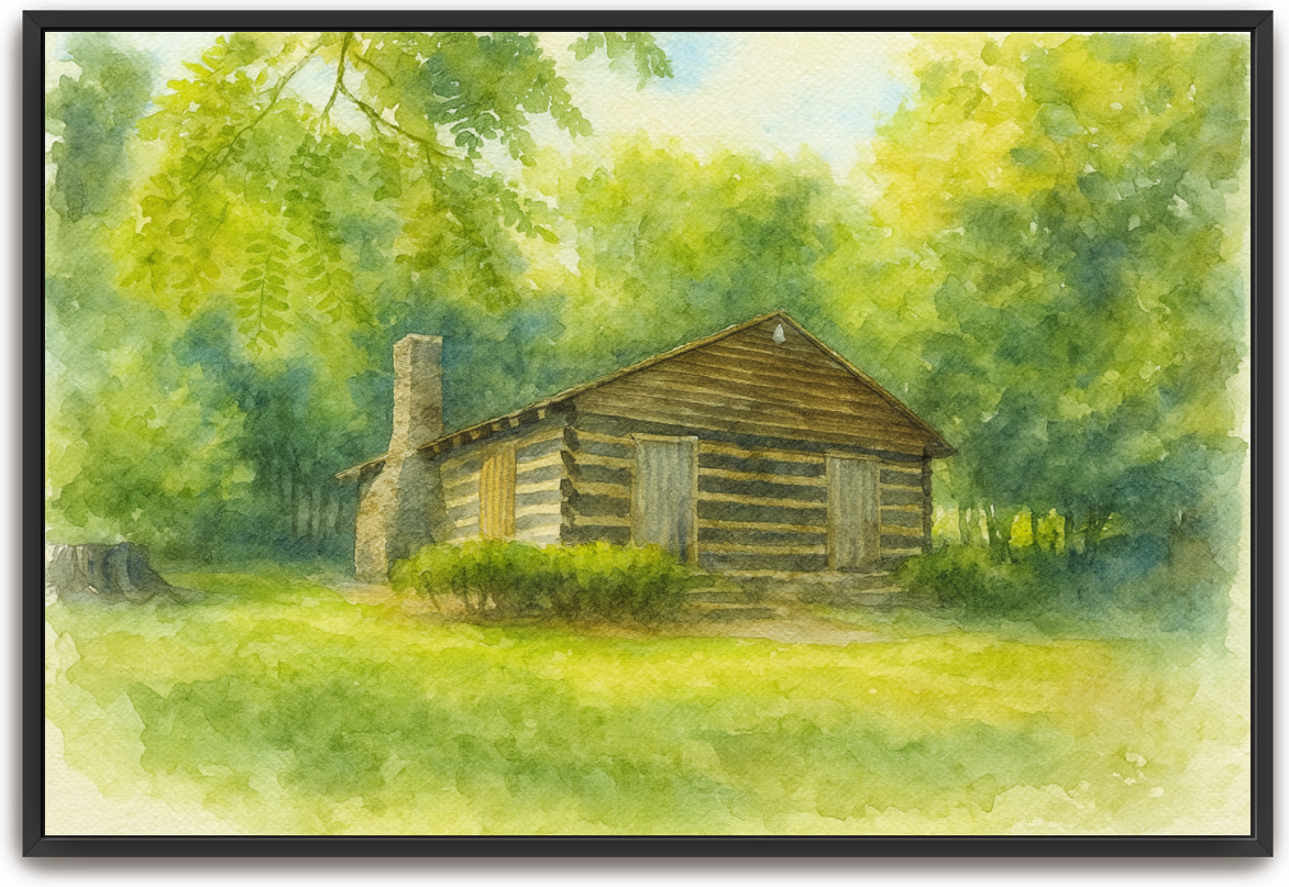 Red River Meeting House - Watercolor - Scriptures Illustrated