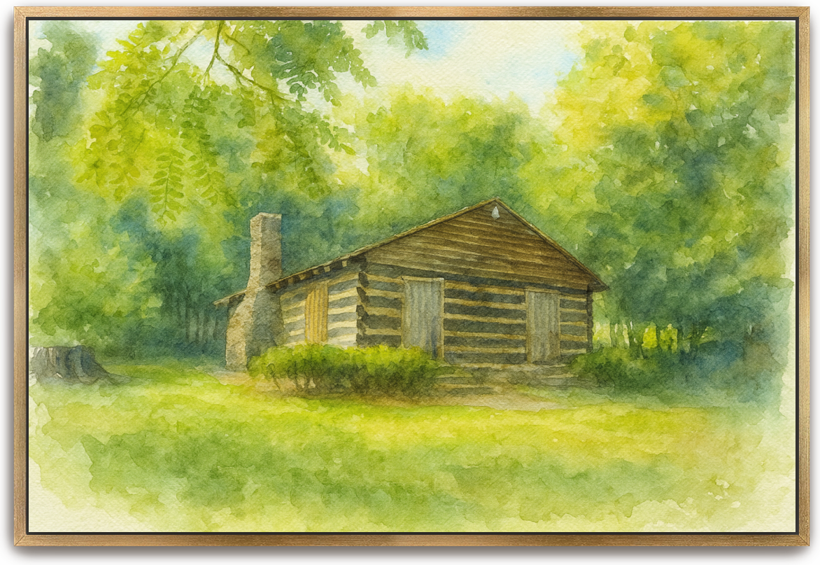 Red River Meeting House - Watercolor - Scriptures Illustrated