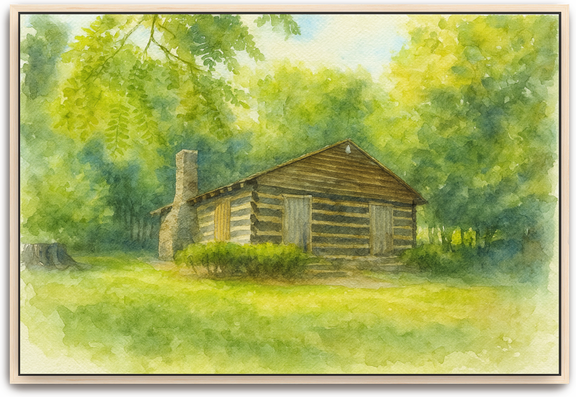Red River Meeting House - Watercolor - Scriptures Illustrated