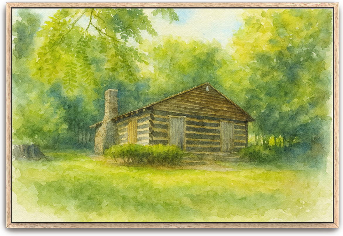 Red River Meeting House - Watercolor - Scriptures Illustrated