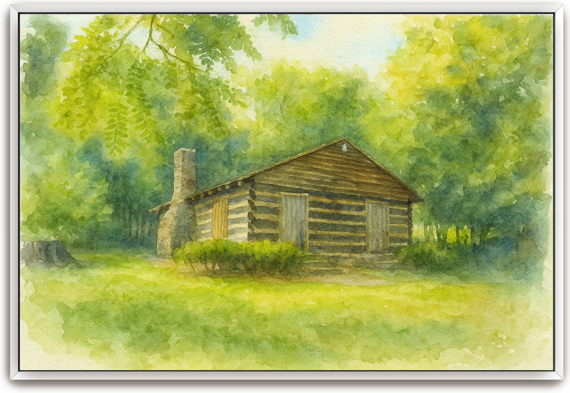 Red River Meeting House - Watercolor - Scriptures Illustrated