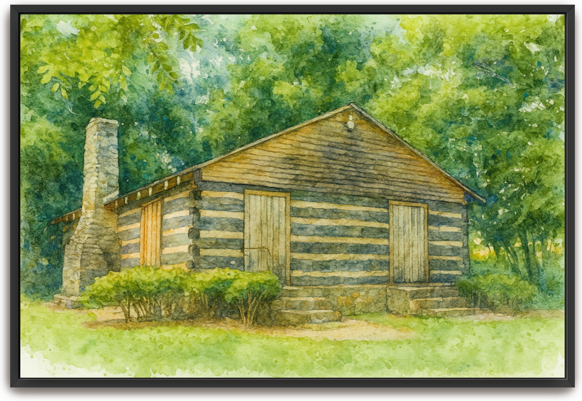 Red River Meeting House - Watercolor 2 - Scriptures Illustrated