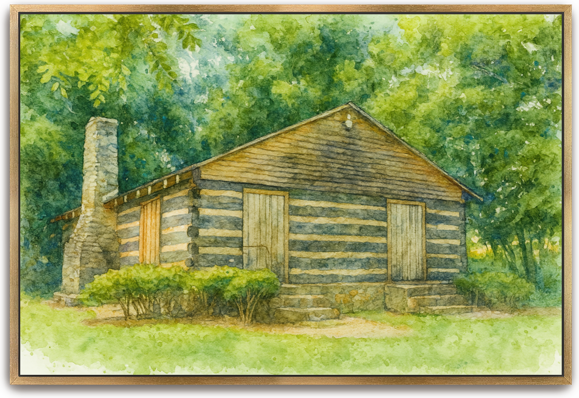 Red River Meeting House - Watercolor 2 - Scriptures Illustrated