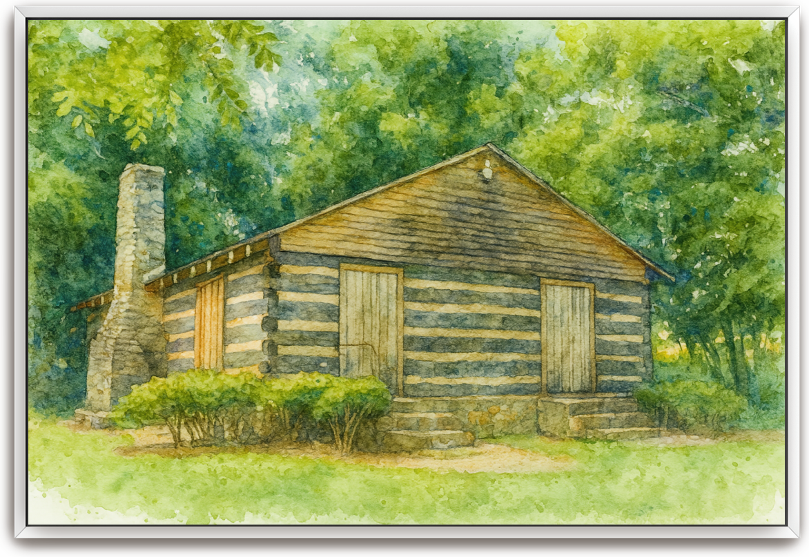 Red River Meeting House - Watercolor 2 - Scriptures Illustrated