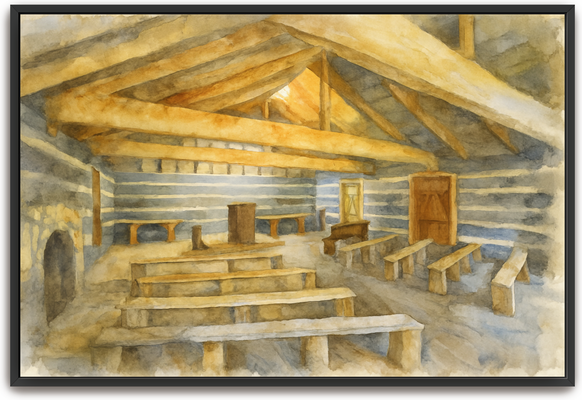 Red River Meeting House - Watercolor 3 - Scriptures Illustrated