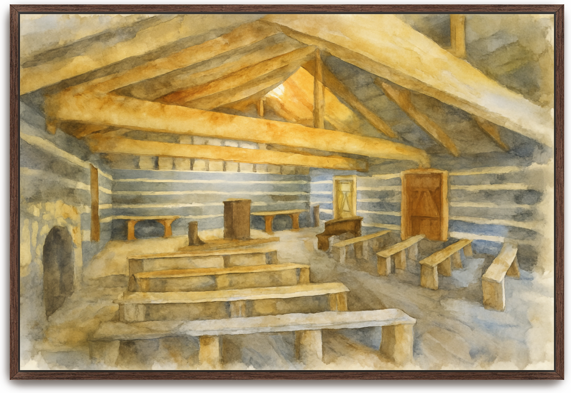 Red River Meeting House - Watercolor 3 - Scriptures Illustrated